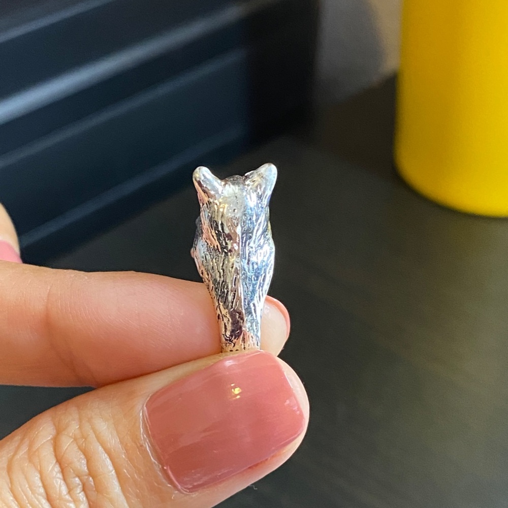 Silver Cat Open Ring,Silver Adjustable Ring,Silve… - image 2
